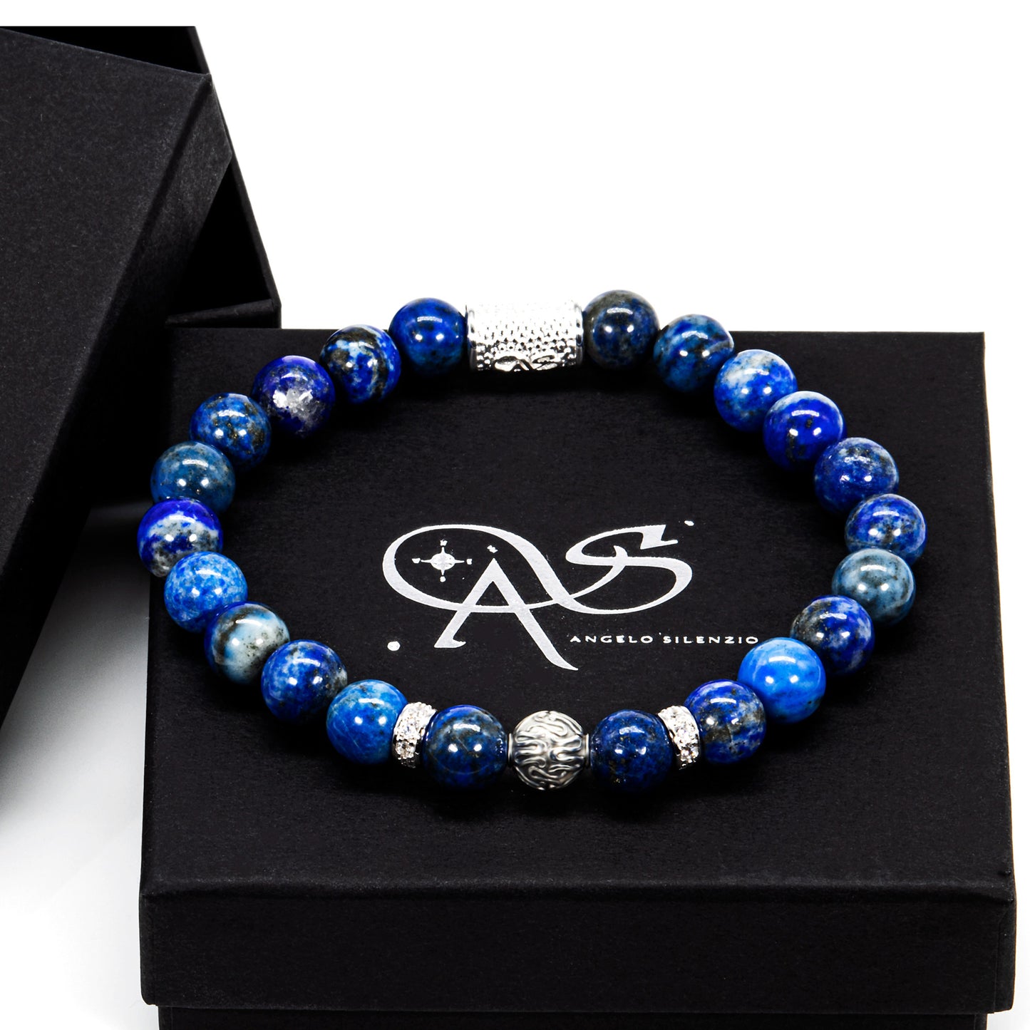 Lapislazuli Perlen Toto 925 Sterling Silber