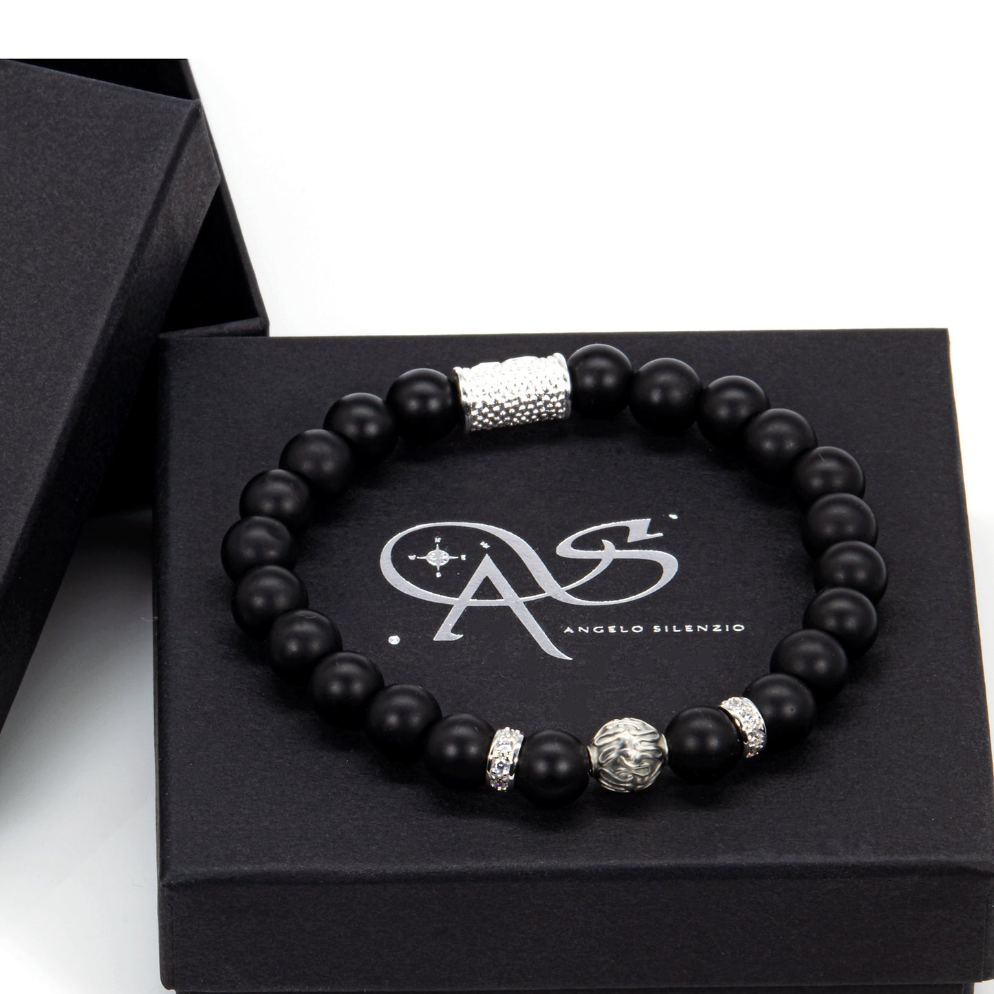 Onyx Matt Perlen Toto 925 Sterling Silber