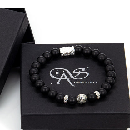Onyx Matt Perlen Toto 925 Sterling Silber