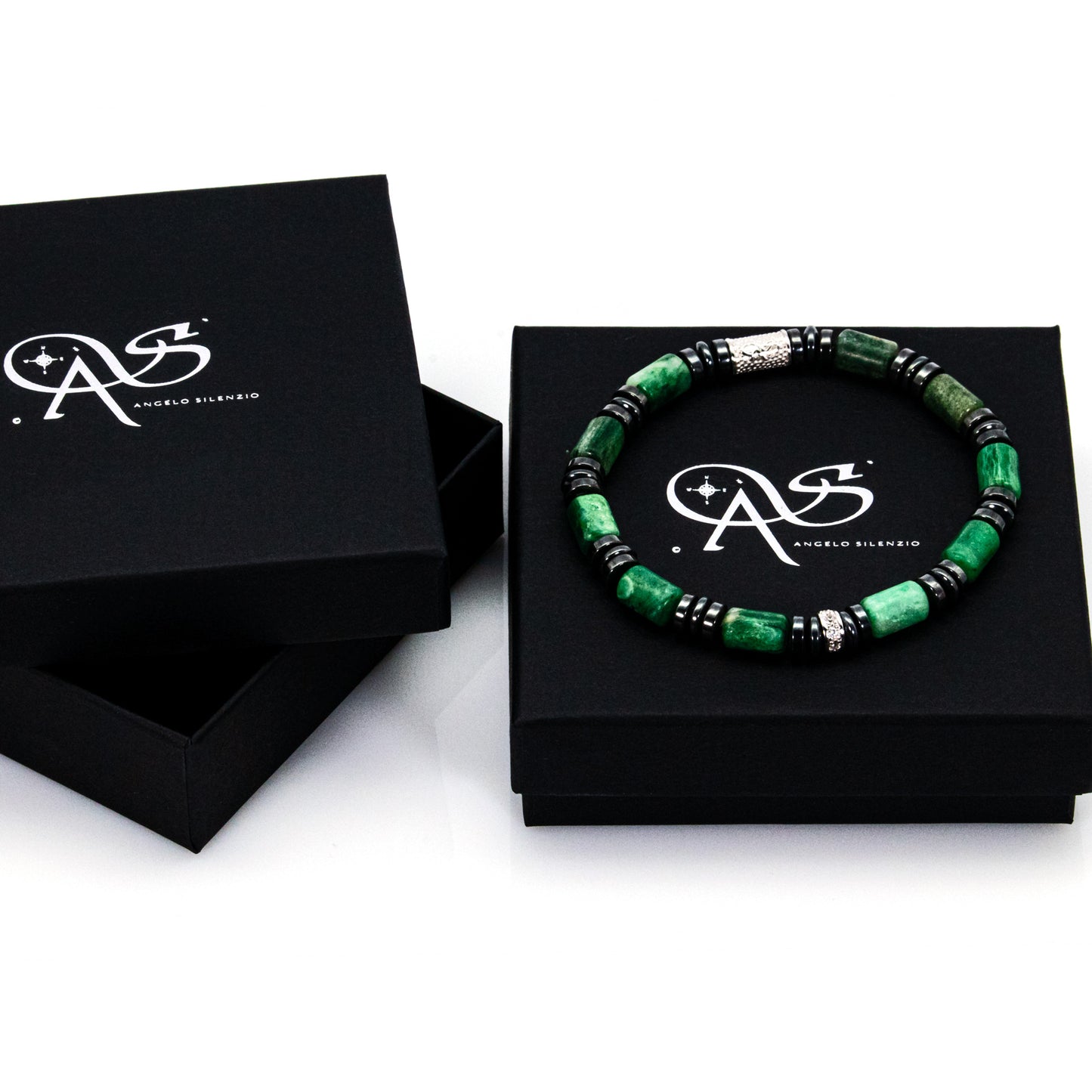 African Green Jade Perlen 6mm 925 Sterling Silber