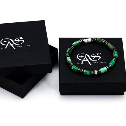 African Green Jade Perlen 6mm 925 Sterling Silber