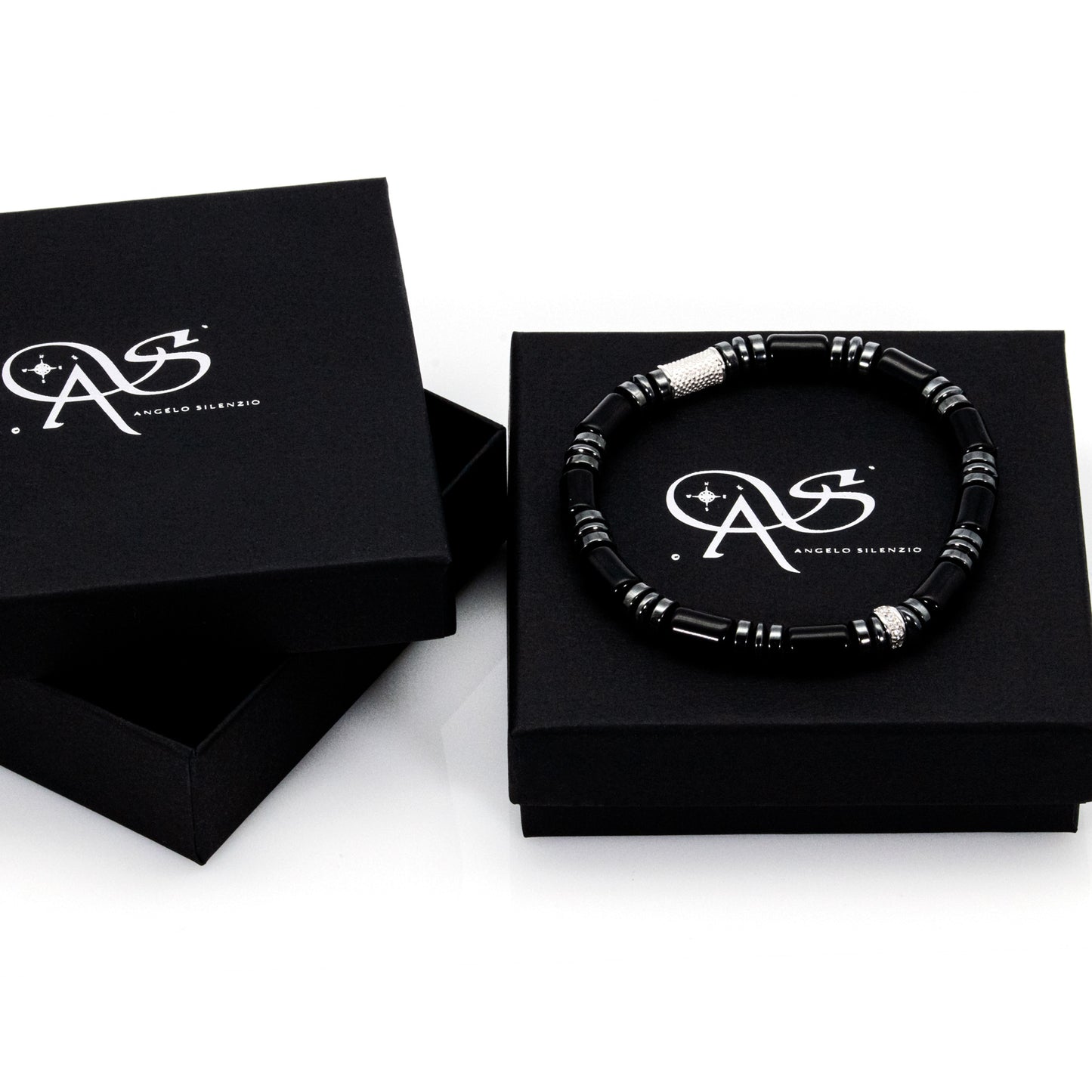Black Achat Perlen 6mm 925 Sterling Silber