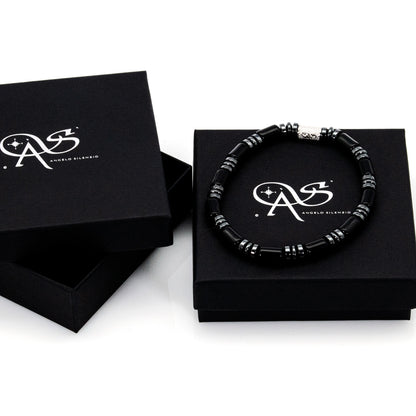 Black Achat Perlen 6mm 925 Sterling Silber
