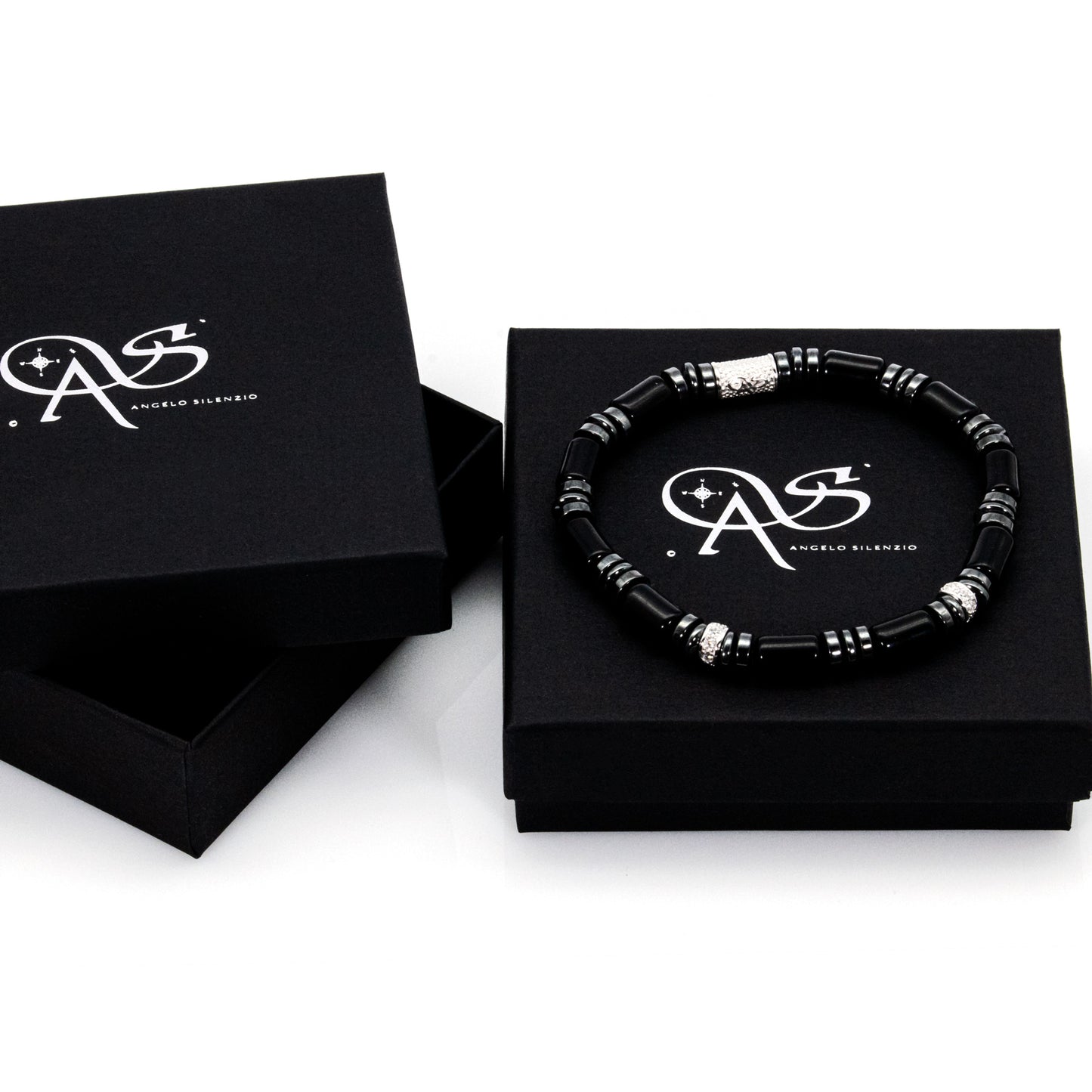 Black Achat Perlen 6mm 925 Sterling Silber