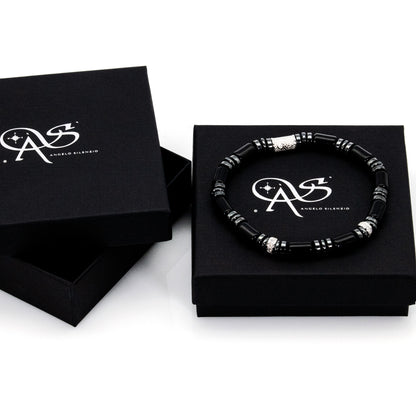 Black Achat Perlen 6mm 925 Sterling Silber