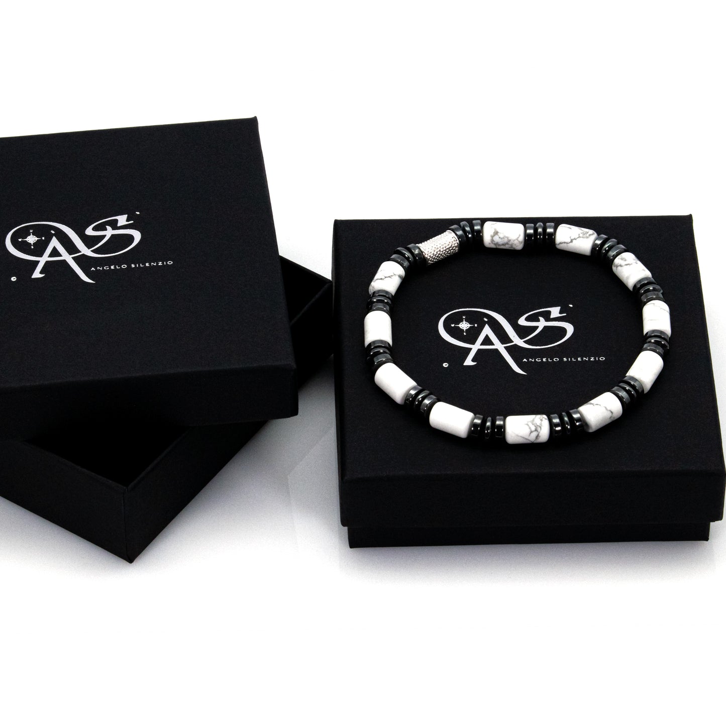 White Turquoise Perlen 6mm 925 Sterling Silber