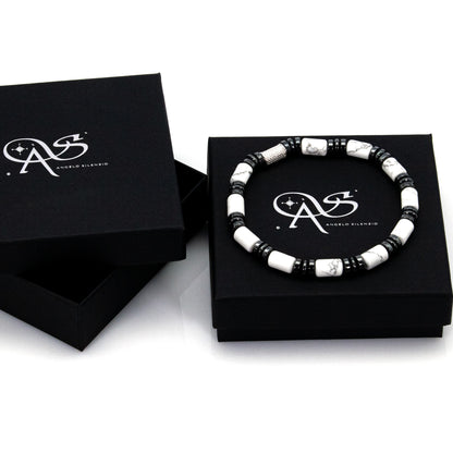 White Turquoise Perlen 6mm 925 Sterling Silber
