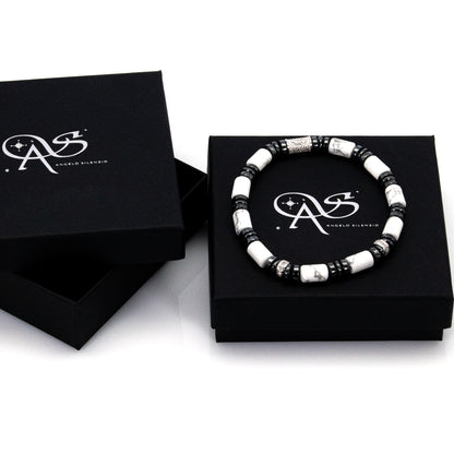White Turquoise Perlen 6mm 925 Sterling Silber