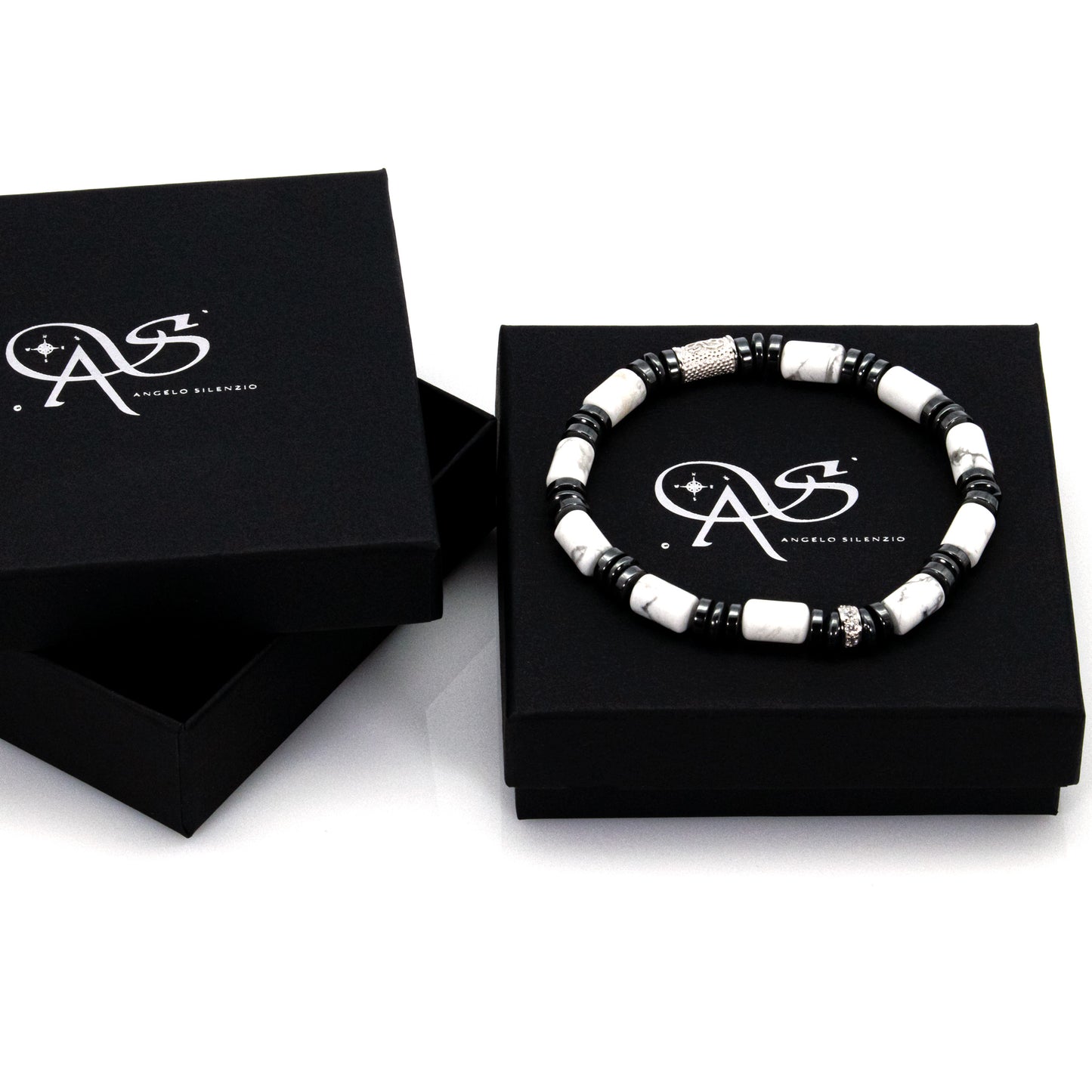 White Turquoise Perlen 6mm 925 Sterling Silber