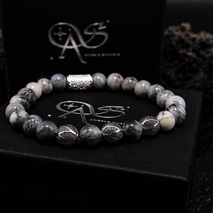 Achat Perlen Excelsior Silver 925 Sterling Silber