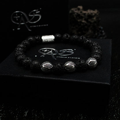 Lava Perlen Excelsior Silver 925 Sterling Silber