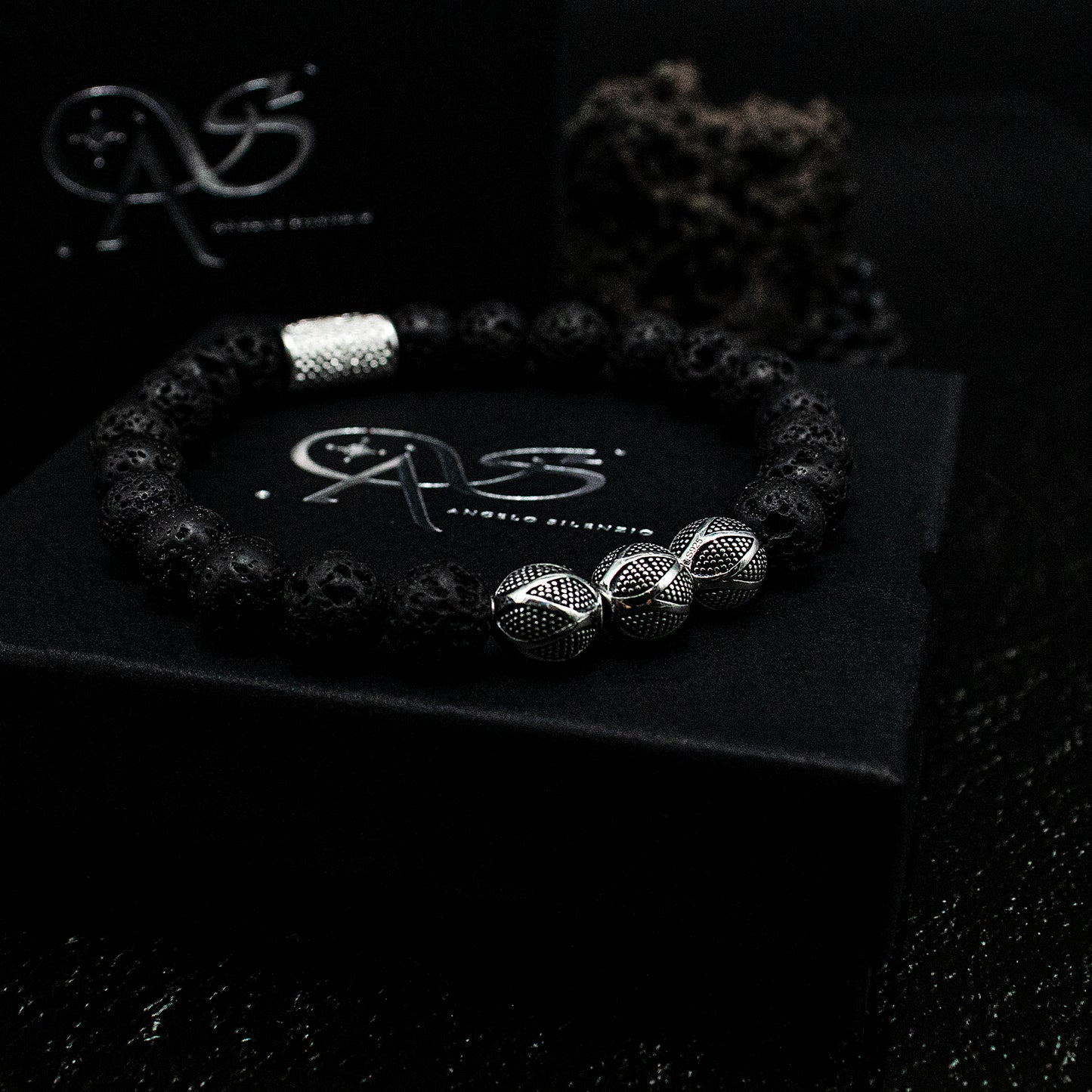 Lava Perlen Excelsior Silver 925 Sterling Silber