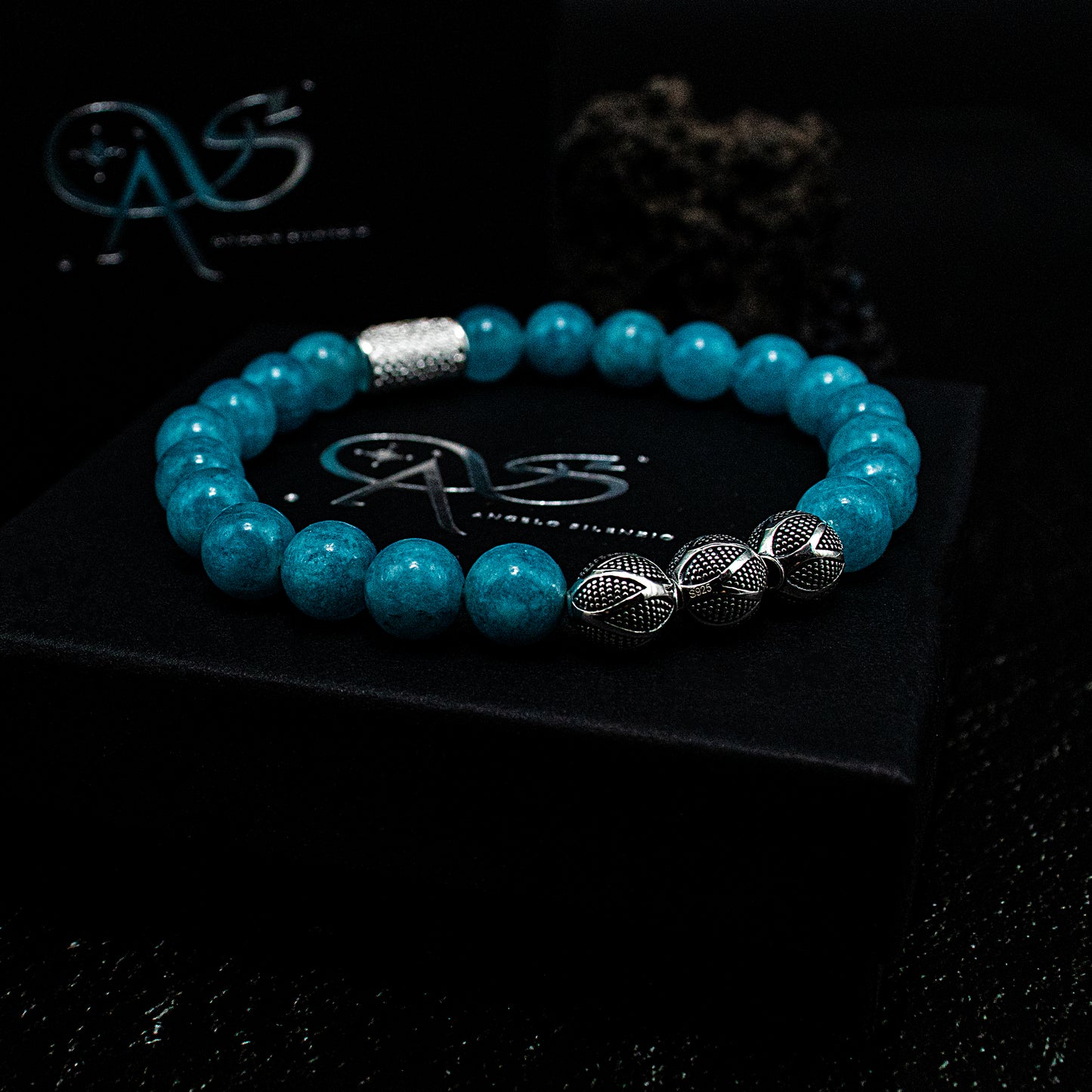 Amazonite Perlen Excelsior Silver 925 Sterling Silber