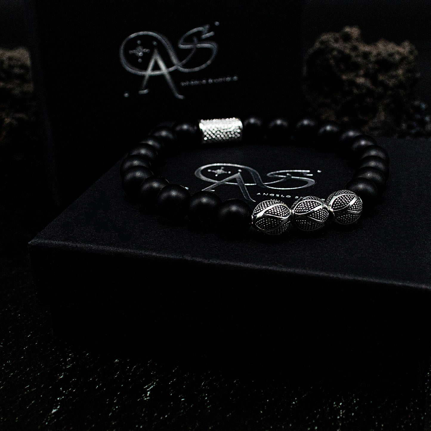 Onyx Matt Perlen Excelsior Silver 925 Sterling Silber