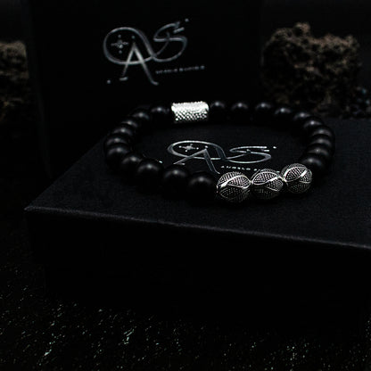 Onyx Matt Perlen Excelsior Silver 925 Sterling Silber