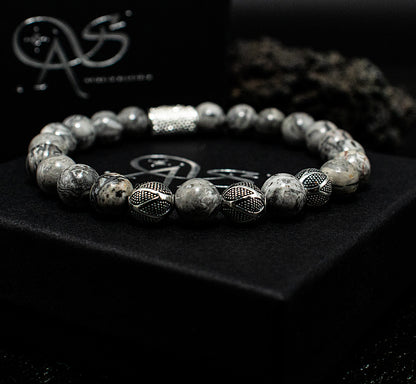 Jaspis Perlen Excelsior Silver 925 Sterling Silber