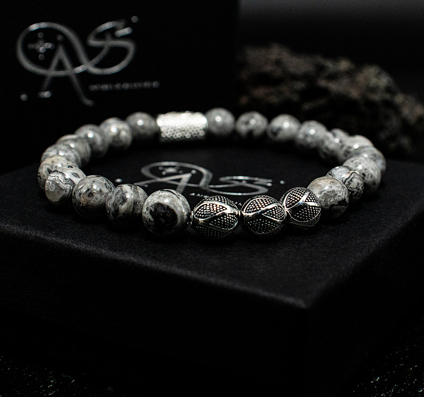 Jaspis Perlen Excelsior Silver 925 Sterling Silber