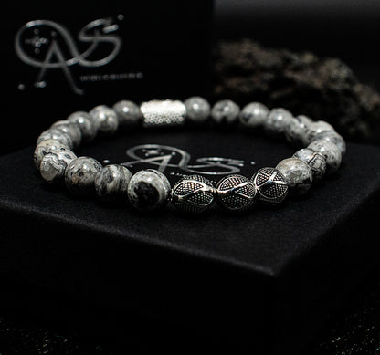 Jaspis Perlen Excelsior Silver 925 Sterling Silber