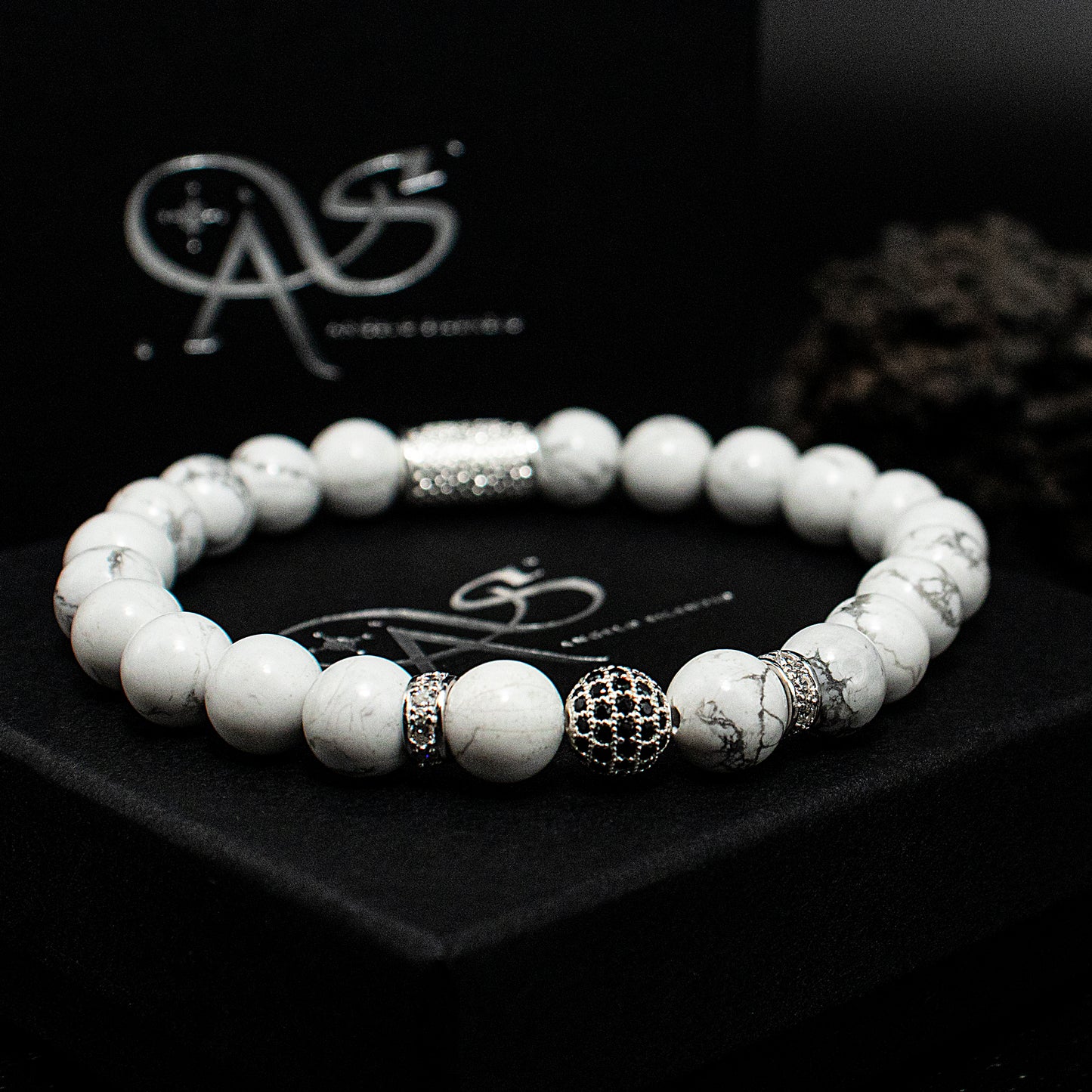 Howlith Perlen Royal Crown 925 Sterling Silber