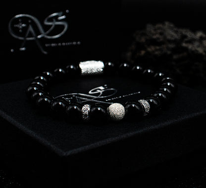 Onyx Perlen Luna 925 Sterling Silber