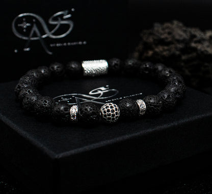 Lava Perlen Royal Crown 925 Sterling Silber