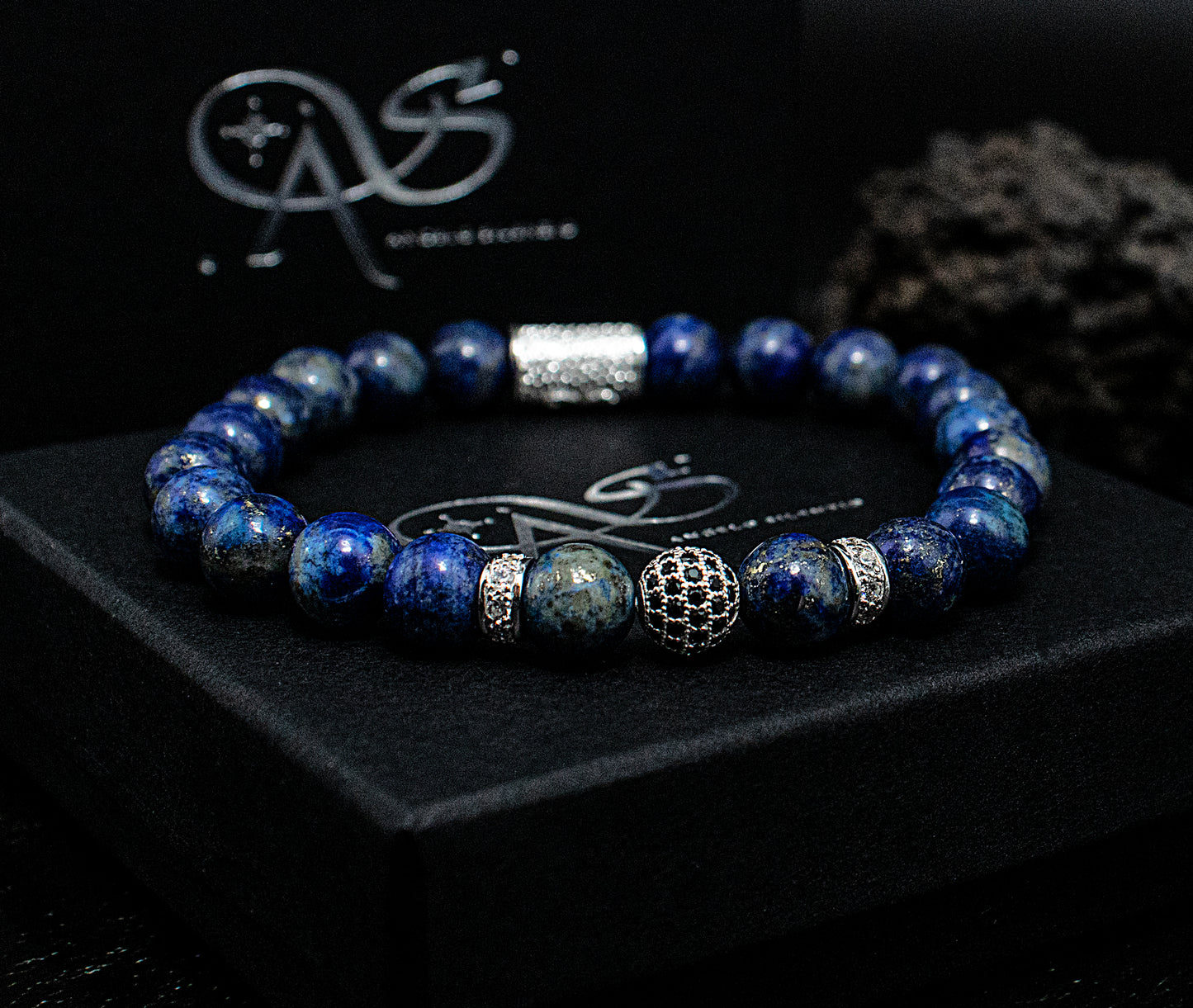 Lapislazuli Perlen Royal Crown 925 Sterling Silber