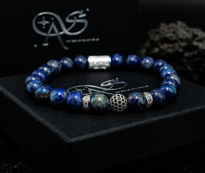 Lapislazuli Perlen Royal Crown 925 Sterling Silber