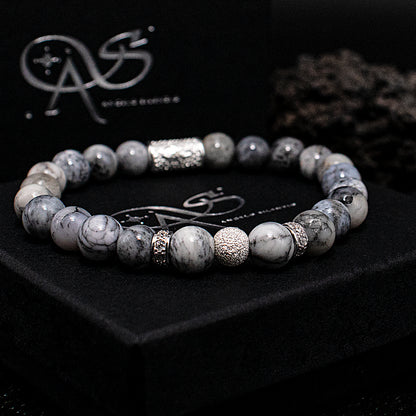 Achat Perlen Luna 925 Sterling Silber