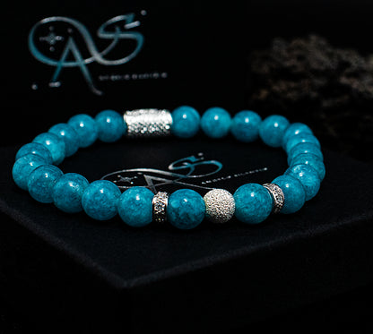 Amazonite Perlen Luna 925 Sterling Silber