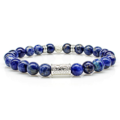 Sodalith Perlen Luna 925 Sterling Silber