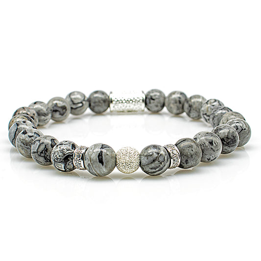 Jaspis Luna 925 Sterling Silber