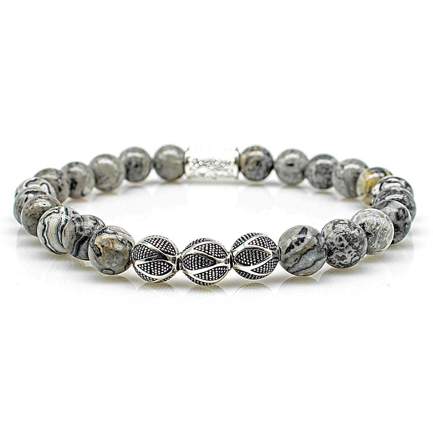 Jaspis Perlen Excelsior Silver 925 Sterling Silber