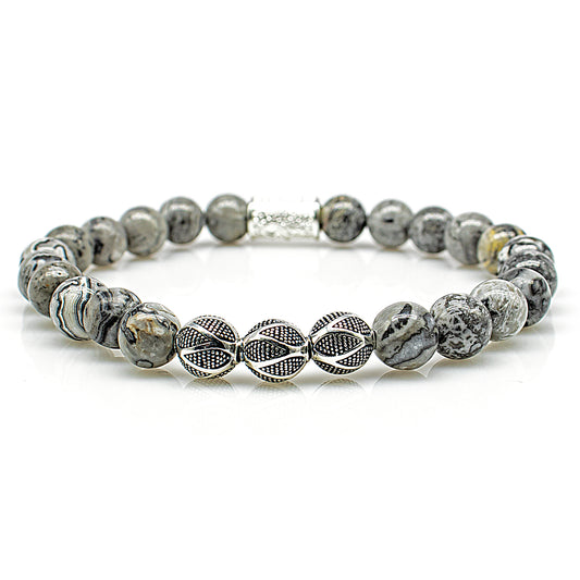 Jaspis Perlen Excelsior Silver 925 Sterling Silber