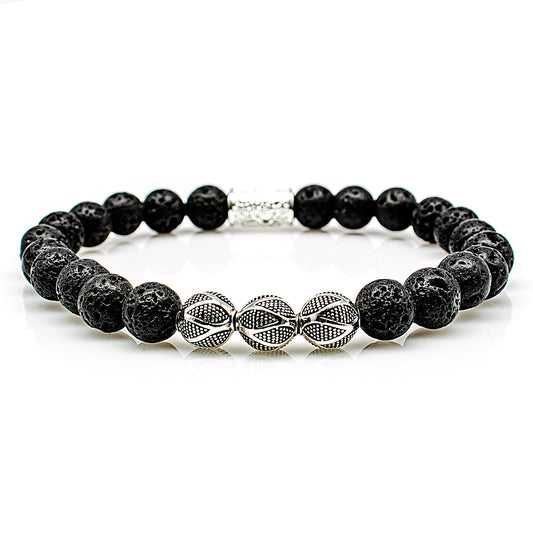 Lava Perlen Excelsior Silver 925 Sterling Silber