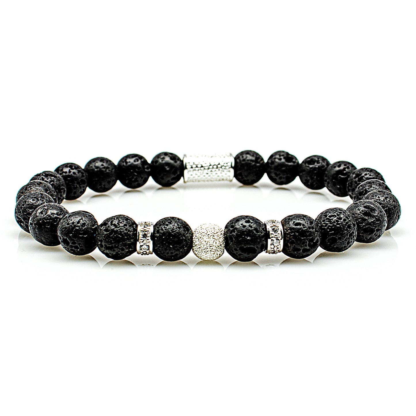 Lava Perlen Luna 925 Sterling Silber