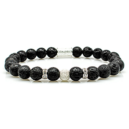 Lava Perlen Luna 925 Sterling Silber
