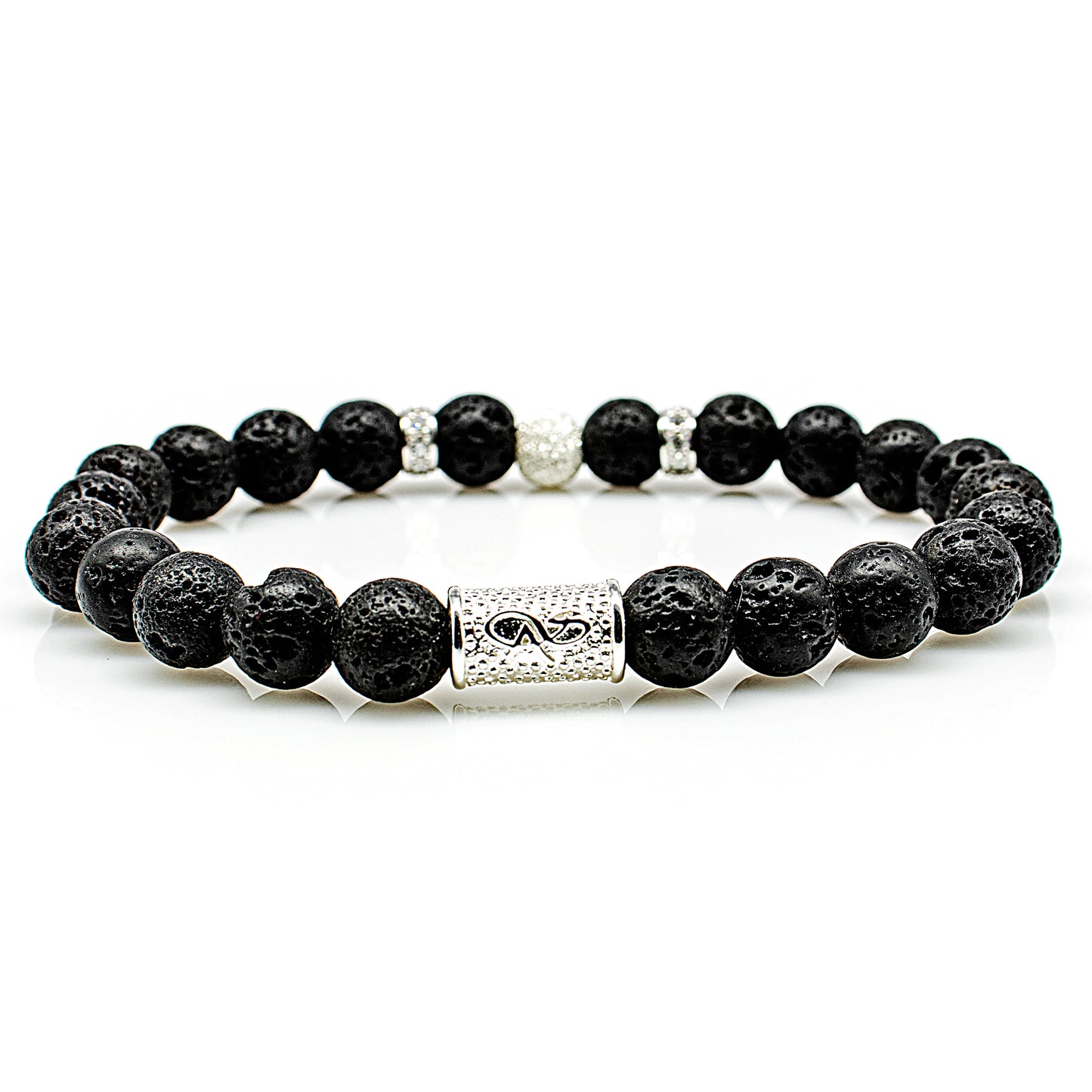 Lava Perlen Luna 925 Sterling Silber