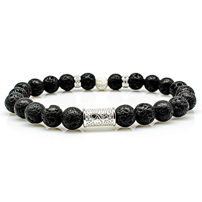 Lava Perlen Luna 925 Sterling Silber