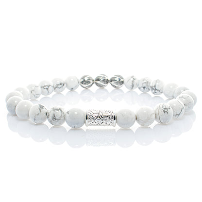 Howlith Perlen Excelsior Silver 925 Sterling Silber