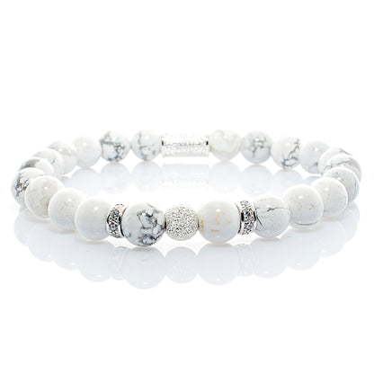 Howlith Perlen Luna 925 Sterling Silber