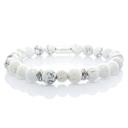 Howlith Perlen Luna 925 Sterling Silber