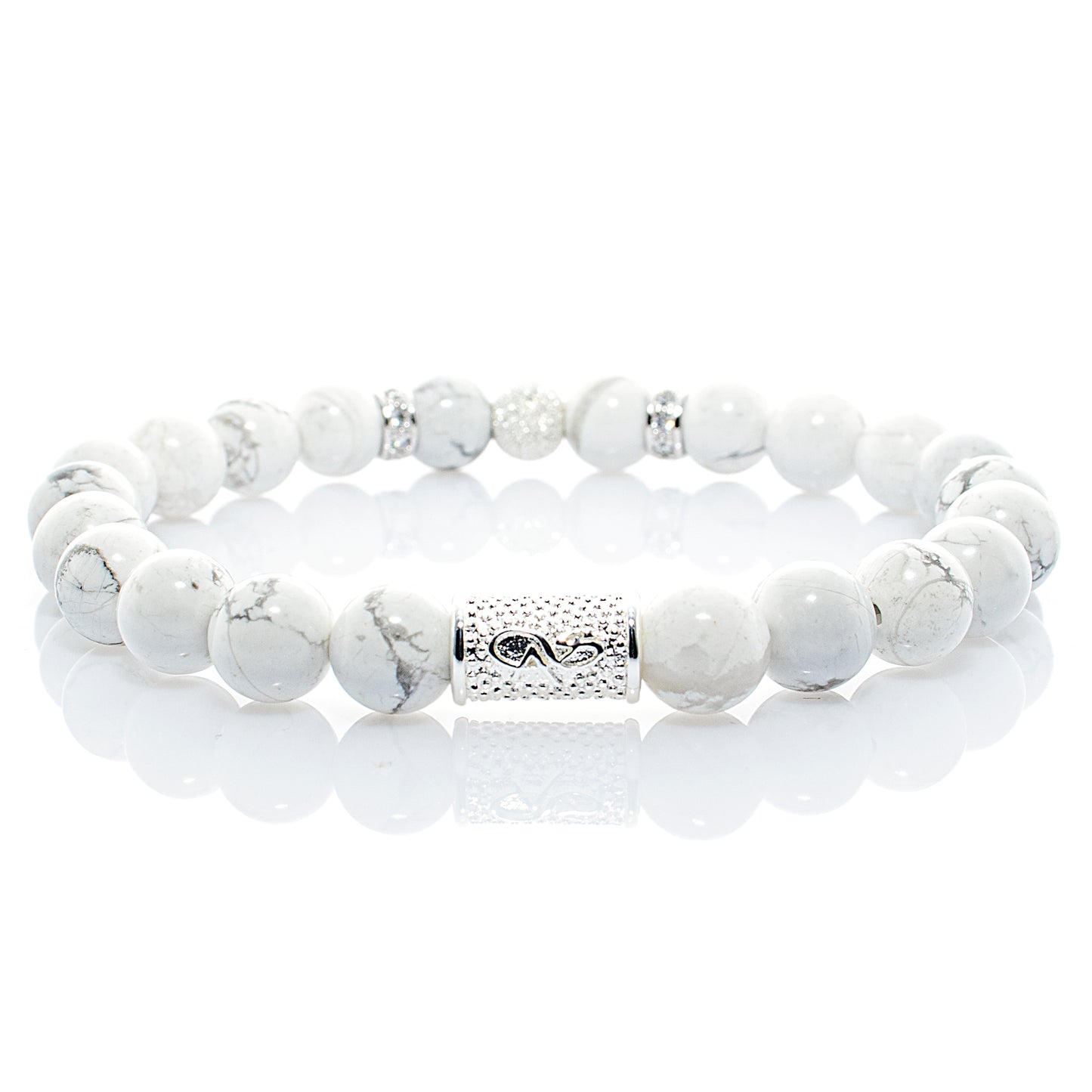 Howlith Perlen Luna 925 Sterling Silber