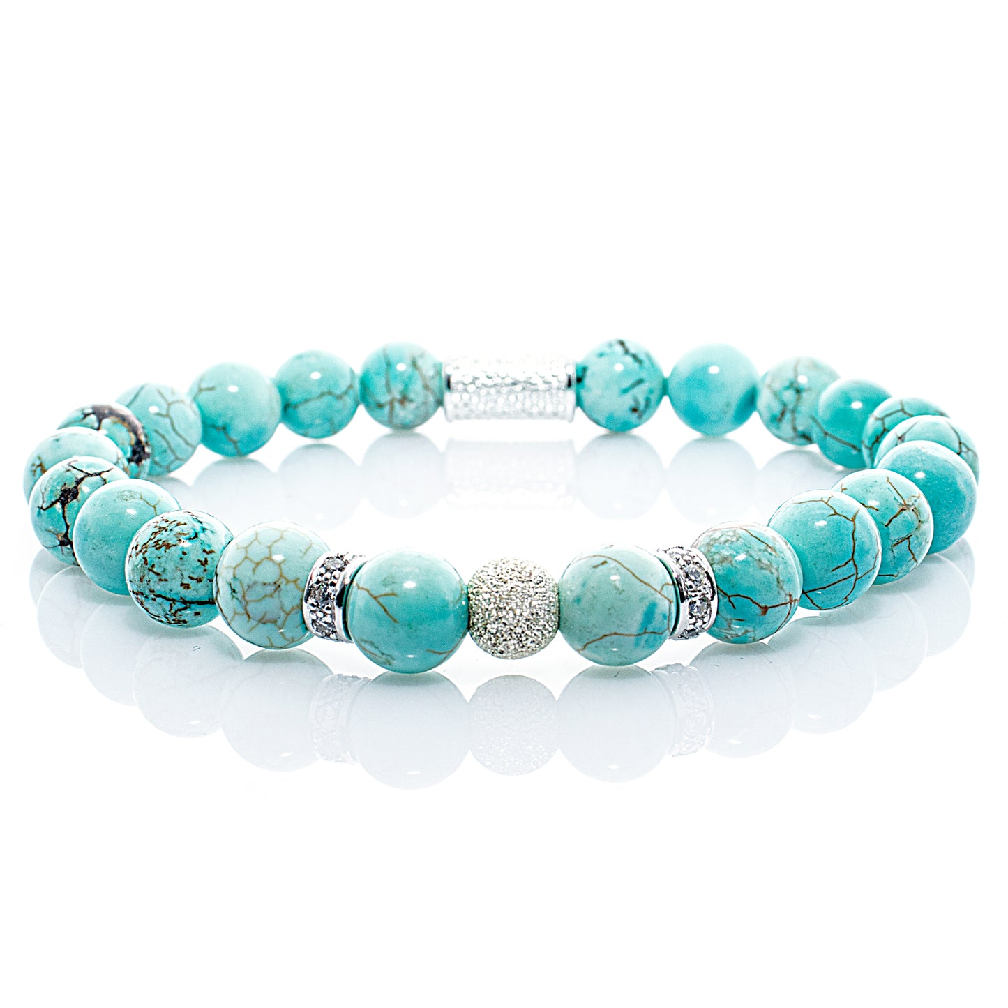 Türkis Perlen Luna 925 Sterling Silber