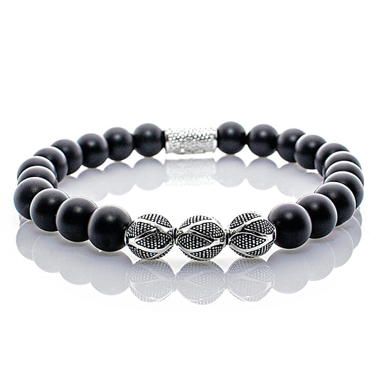 Onyx Matt Perlen Excelsior Silver 925 Sterling Silber