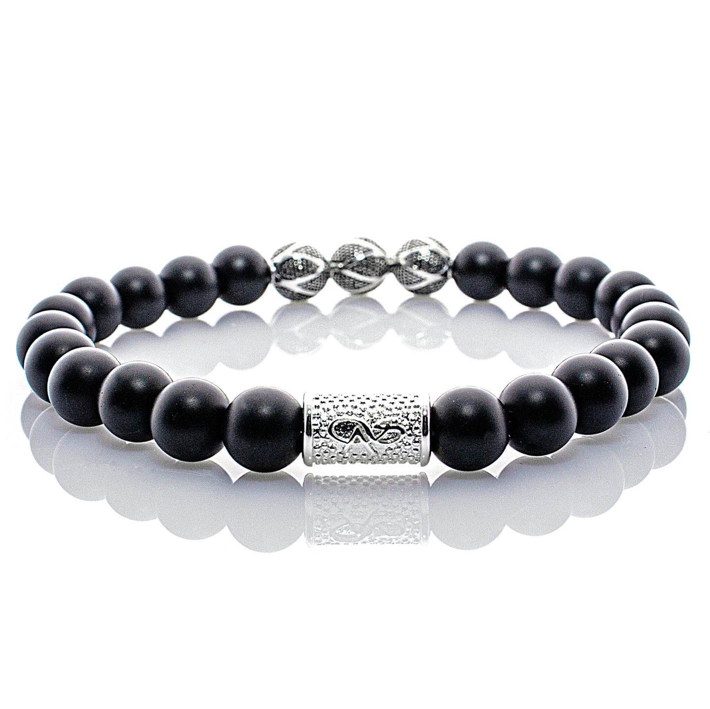 Onyx Matt Perlen Excelsior Silver 925 Sterling Silber