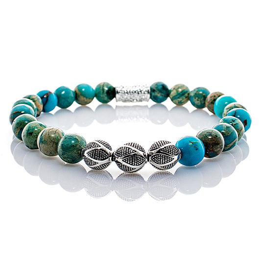Aqua Terra Jaspis Perlen Excelsior Silver 925 Sterling Silber