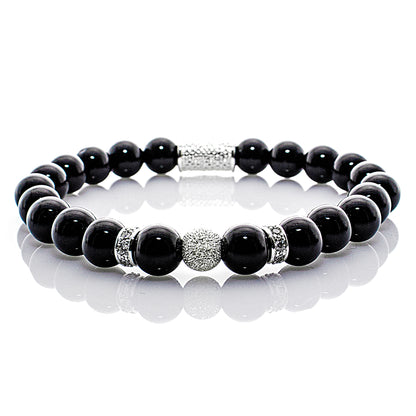 Onyx Perlen Luna 925 Sterling Silber