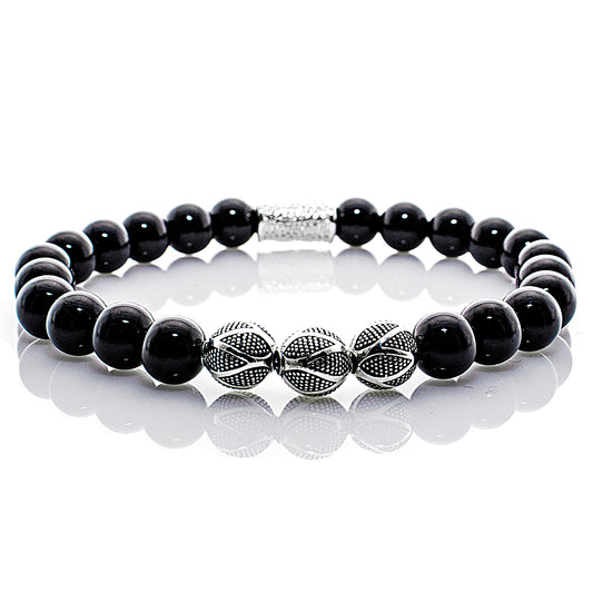 Onyx Schwarz Perlen Excelsior Silver 925 Sterling Silber