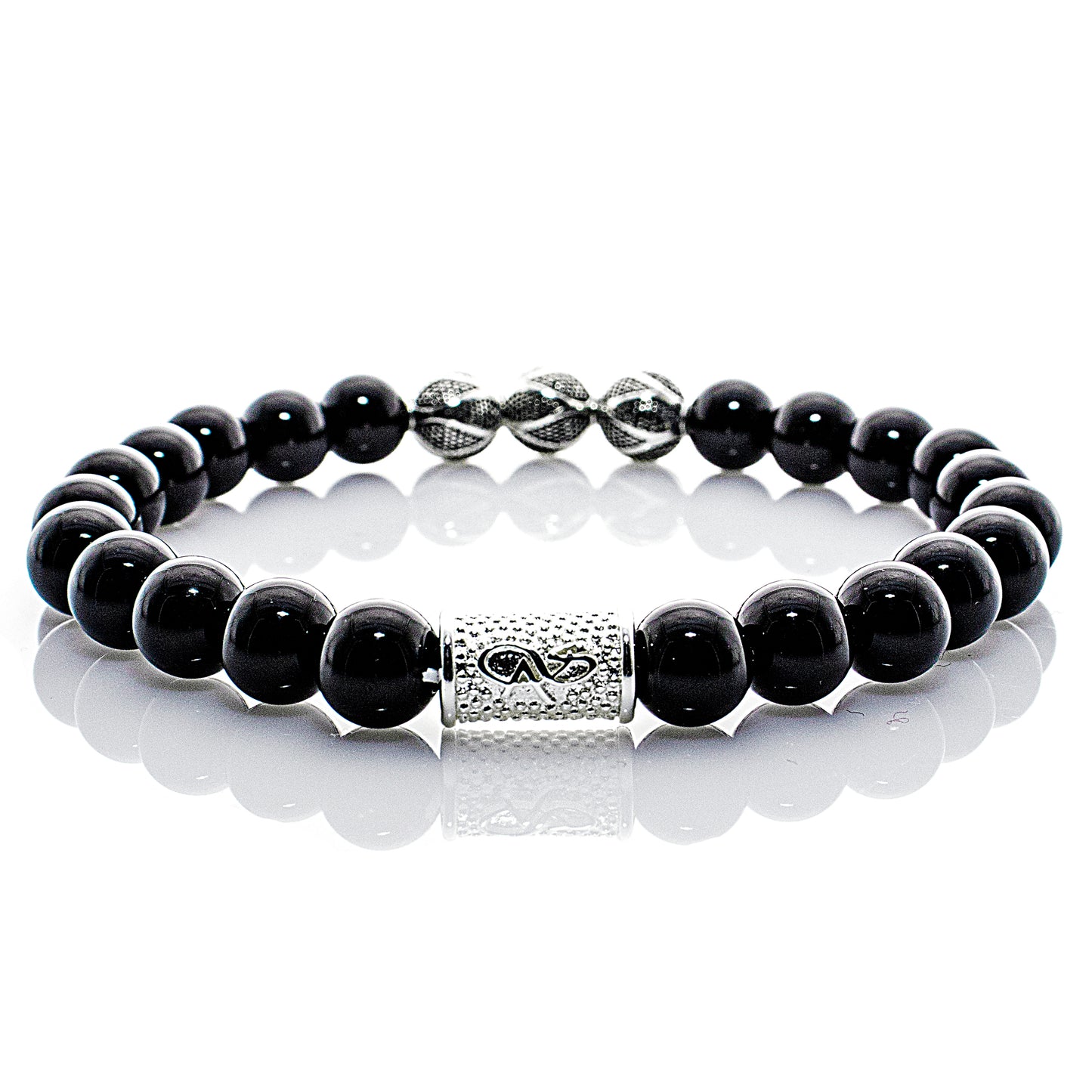 Onyx Schwarz Perlen Excelsior Silver 925 Sterling Silber