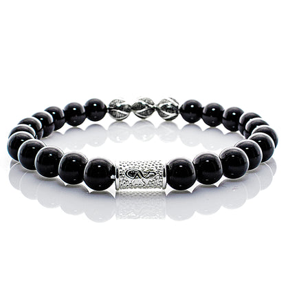 Onyx Schwarz Perlen Excelsior Silver 925 Sterling Silber